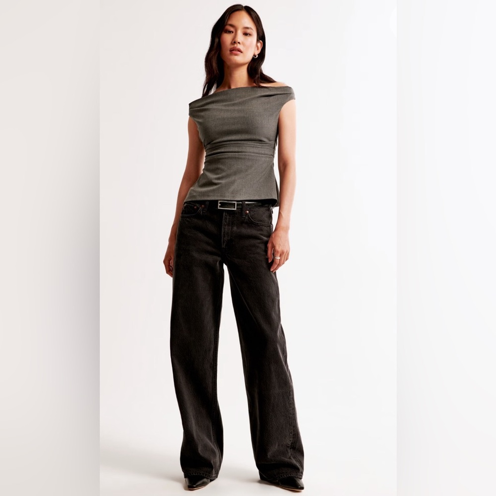Abercrombie & Fitch Black Wide Leg Jeans